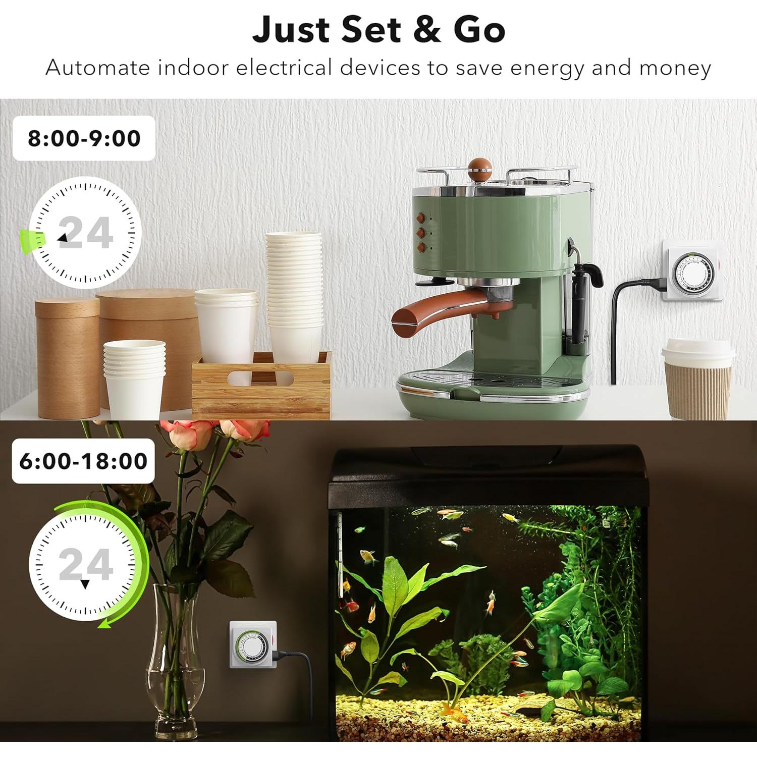 Temporizador Mecánico BN-LINK 24 Horas Doble Salida 1875W