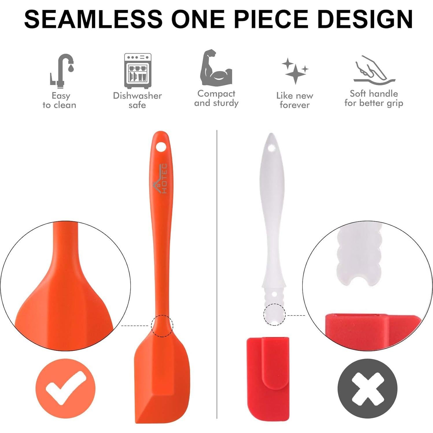 Juego de Espátulas de Silicona HOTEC 9 Piezas Antiadherentes