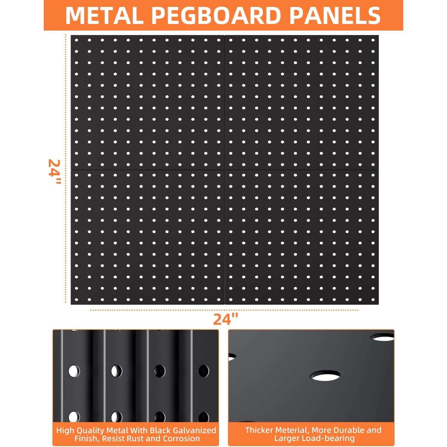Paneles de Metal para Tablero de Clavos INCLY 4 Piezas 30.48cm