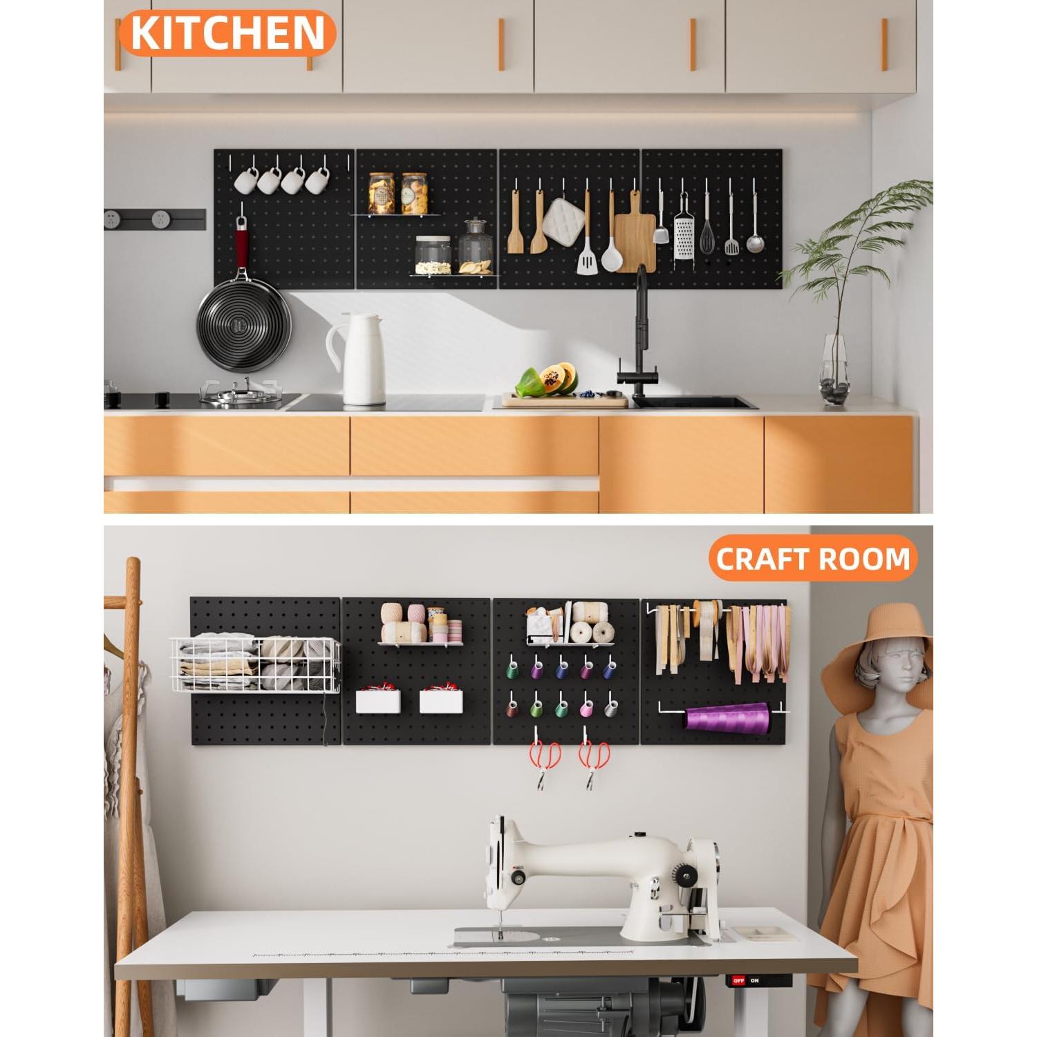 Paneles de Metal para Tablero de Clavos INCLY 4 Piezas 30.48cm