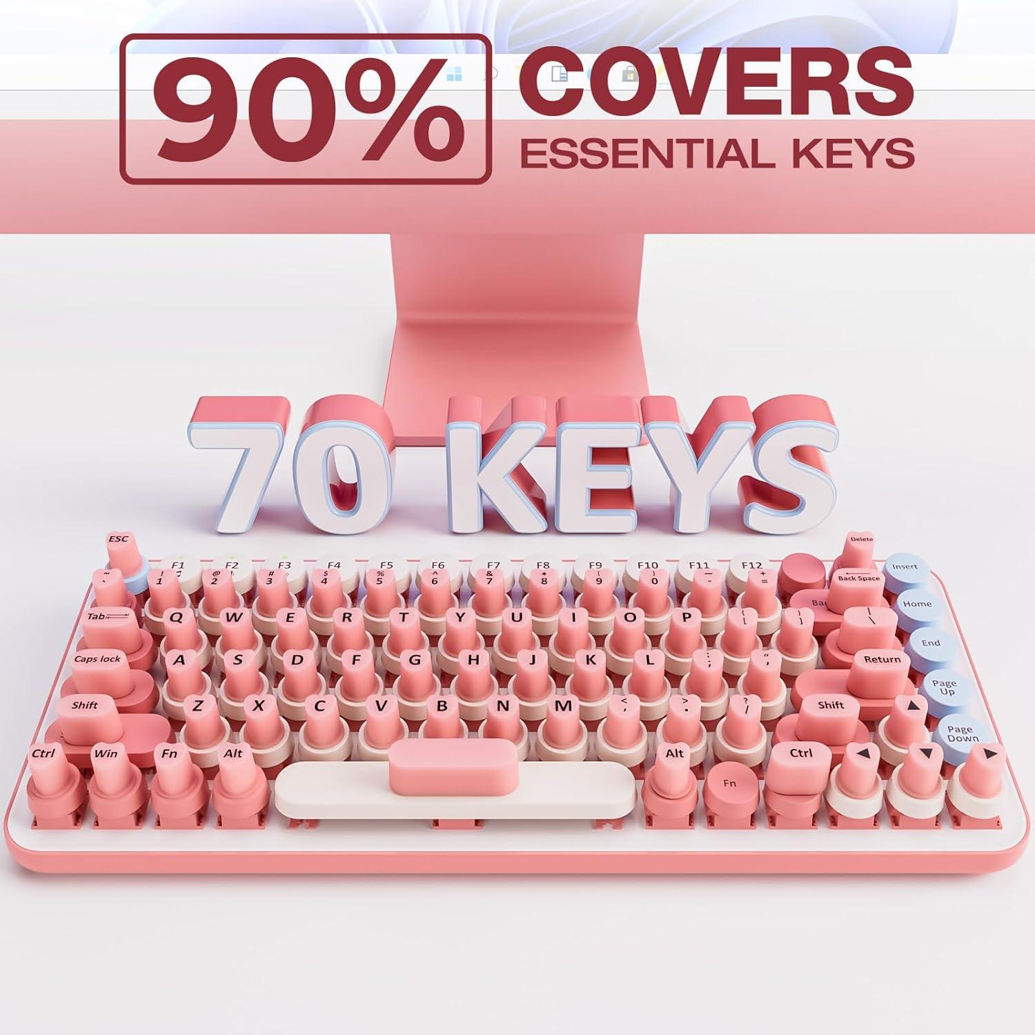 Calcomanías Elevadas para Teclado Udefineit 70PCS Rosa