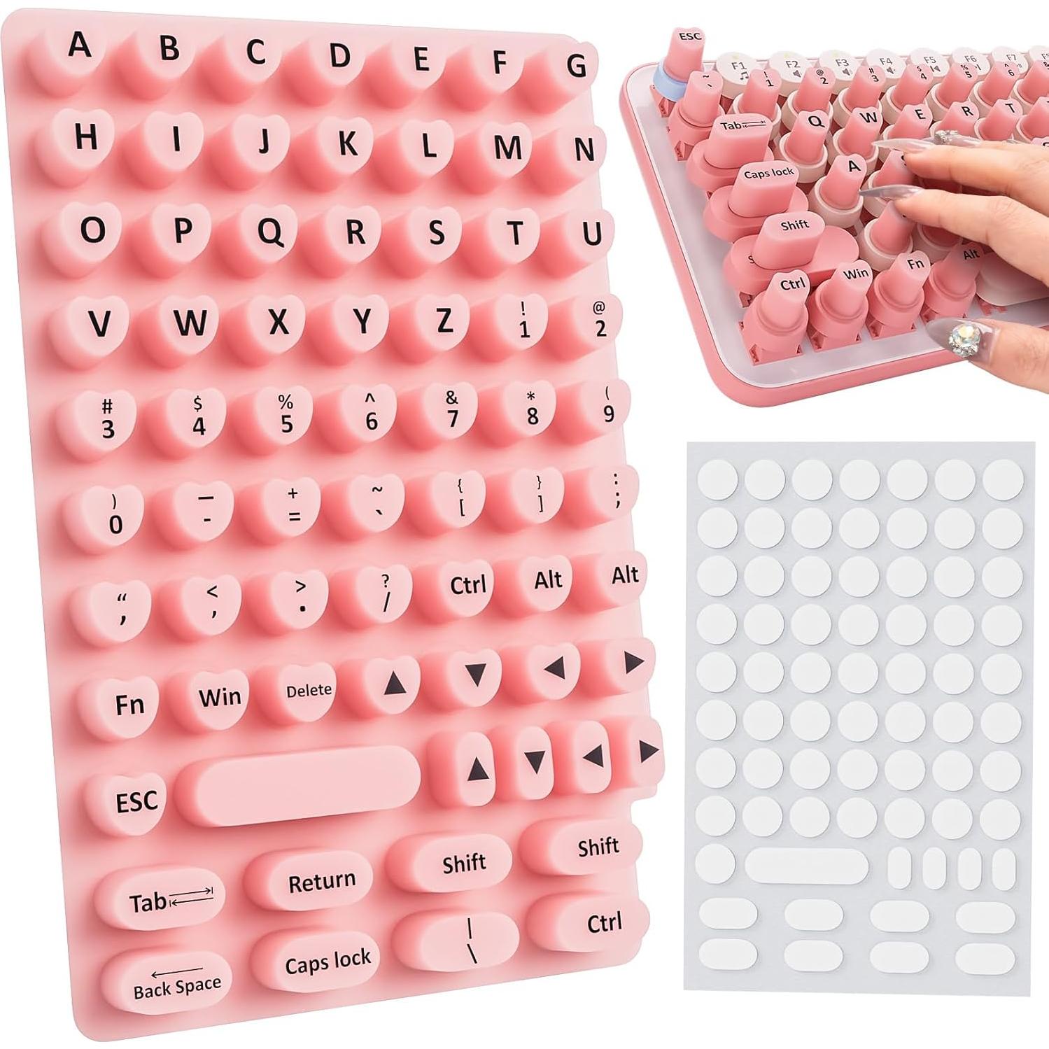 Calcomanías Elevadas para Teclado Udefineit 70PCS Rosa
