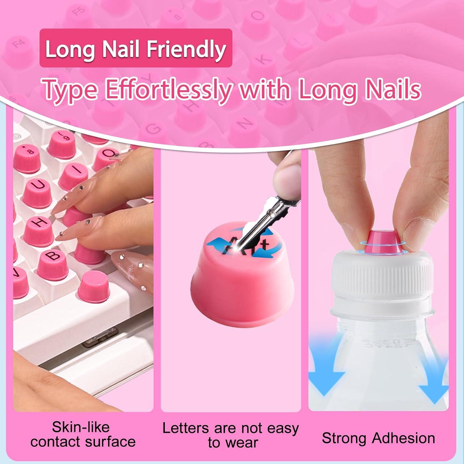 Etiquetas Adhesivas para Teclado Majeree 64 Pcs Uñas Largas