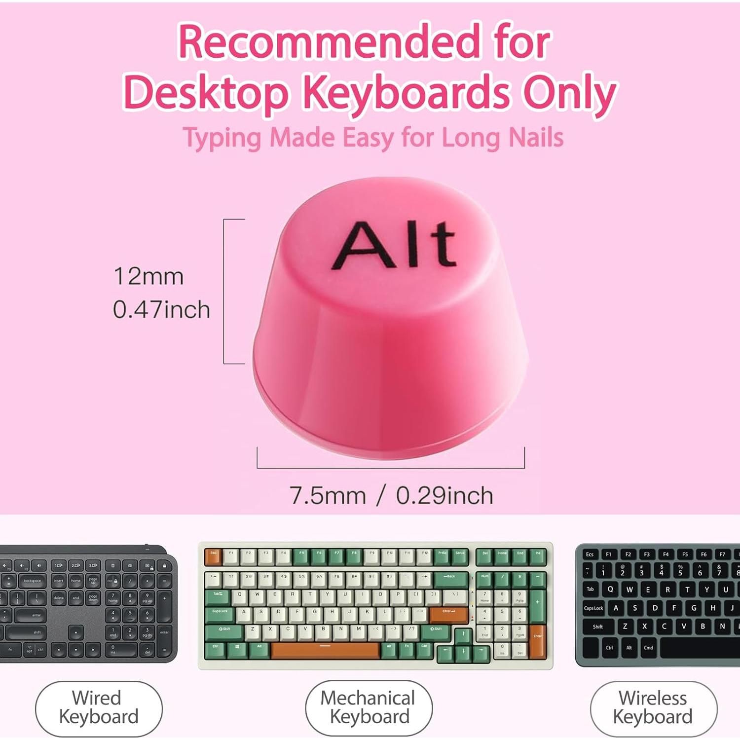 Etiquetas Adhesivas para Teclado Majeree 64 Pcs Uñas Largas