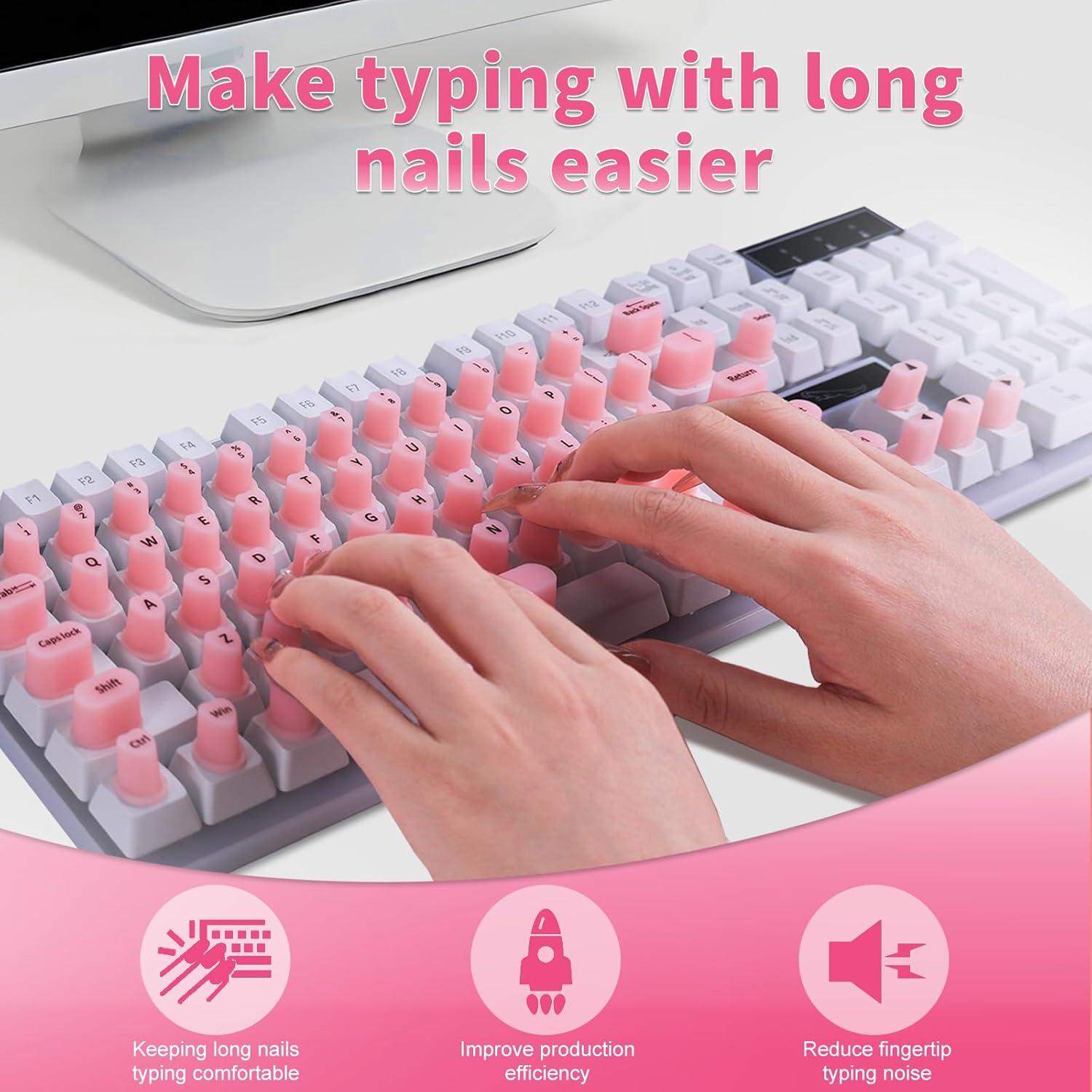 Calcomanías Elevadas para Teclado Raisetip 70 Pcs Rosa