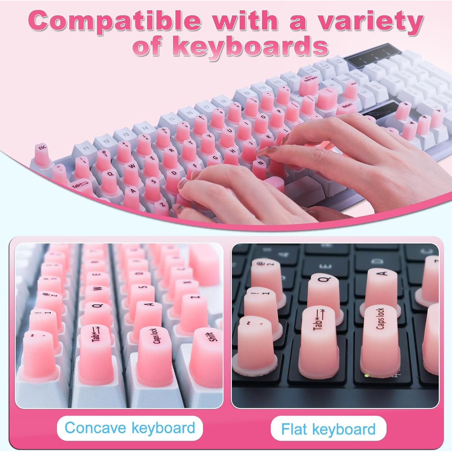 Calcomanías Elevadas para Teclado Raisetip 70 Pcs Rosa