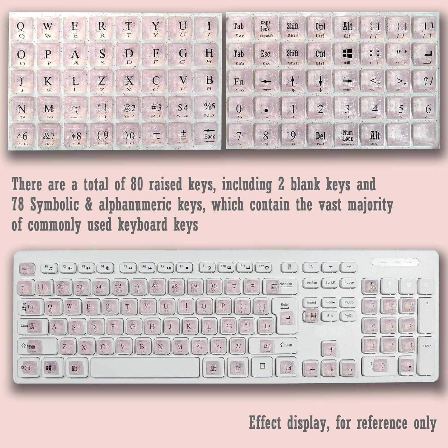Etiquetas de Teclado Silicona Ivaso 80 Pcs Rosa Brillante