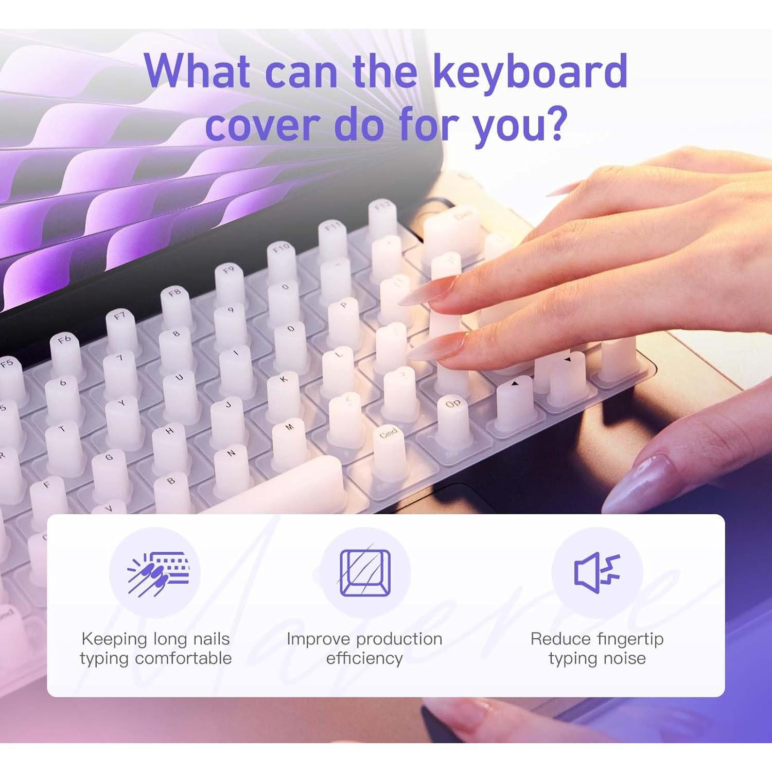 Cubierta de Teclado Majeree Rosa para MacBook Pro/Air 2021+