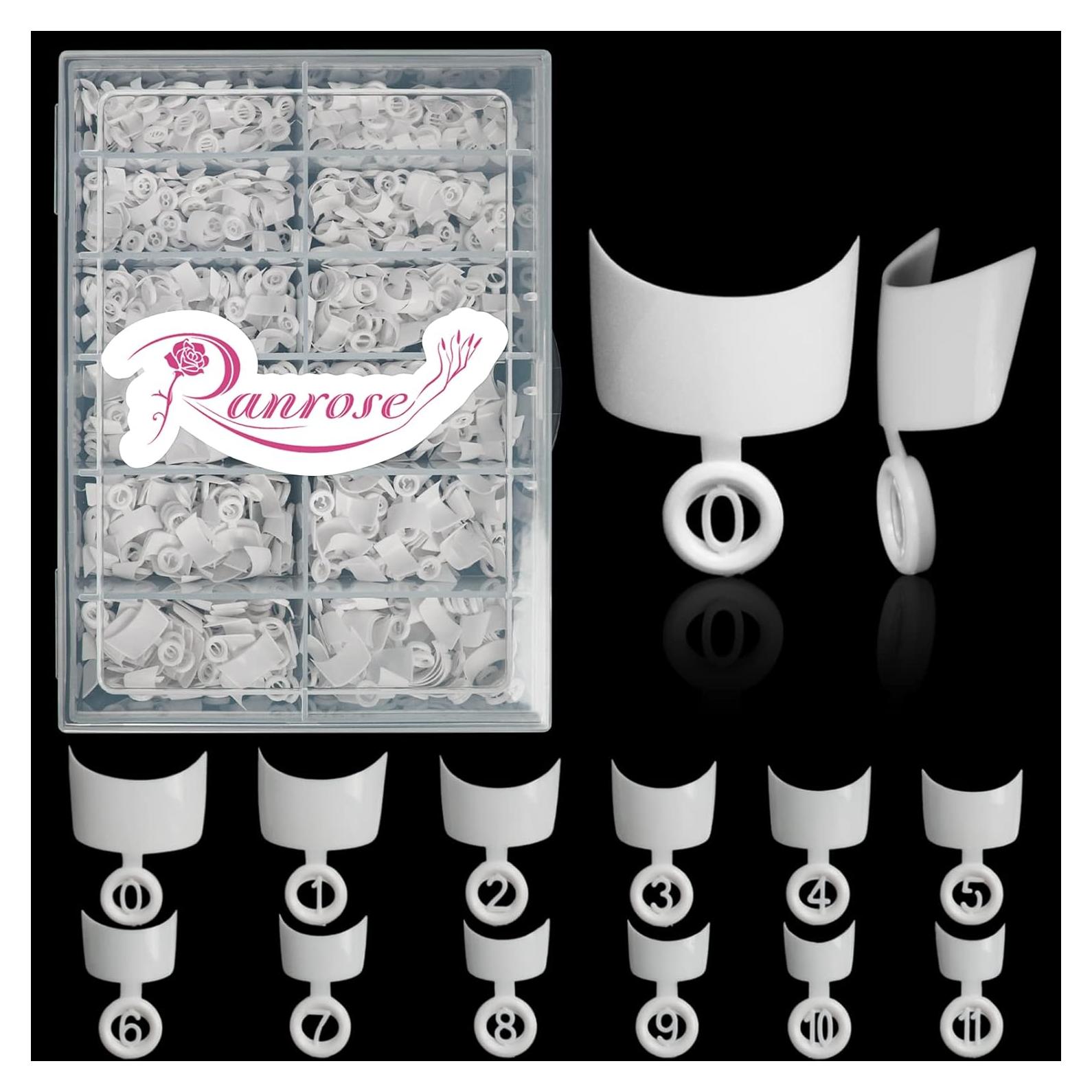 Ranrose 600PCS Uñas Postizas Cortas Francesas Blancas