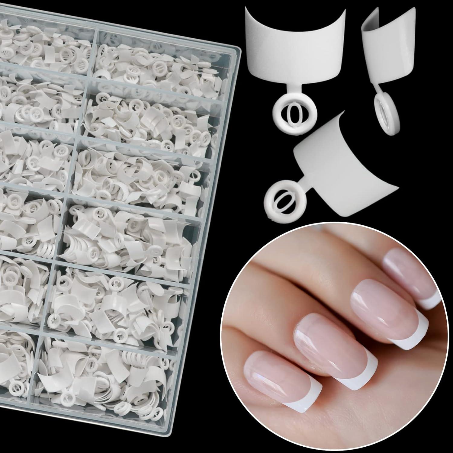 Ranrose 600PCS Uñas Postizas Cortas Francesas Blancas