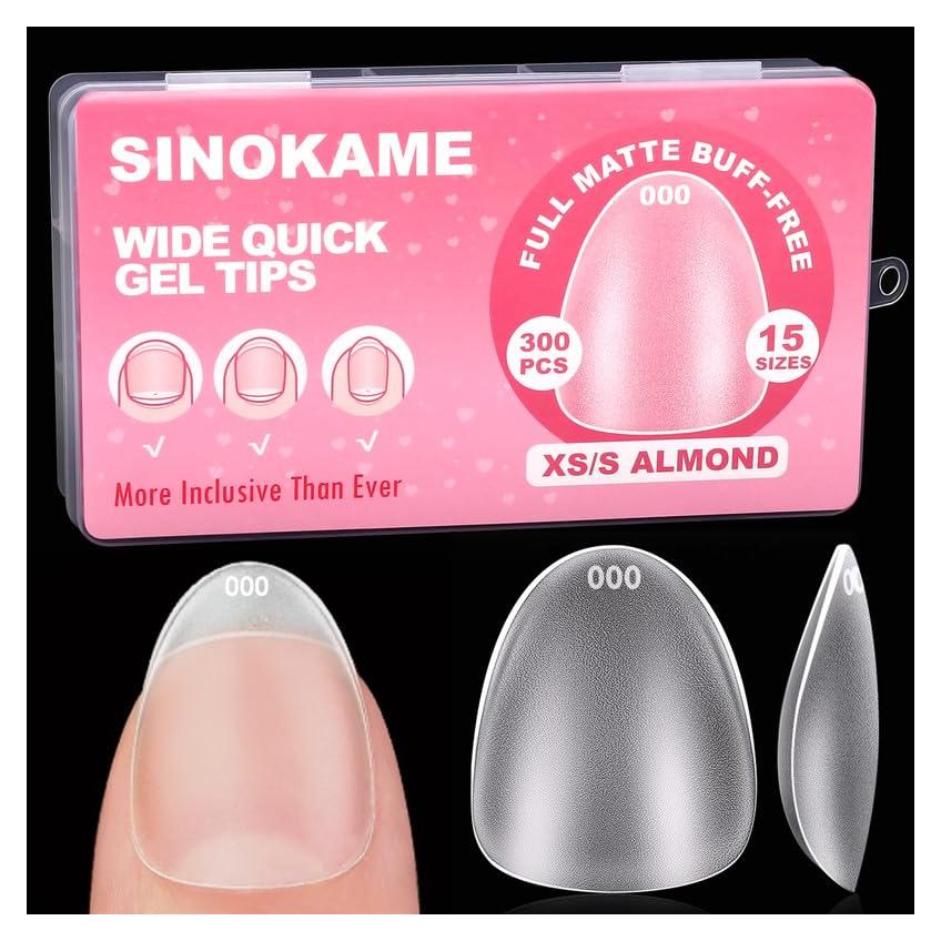 Consejos de Uñas de Gel Almendra Anchas SINOKAME XS 300 Piezas