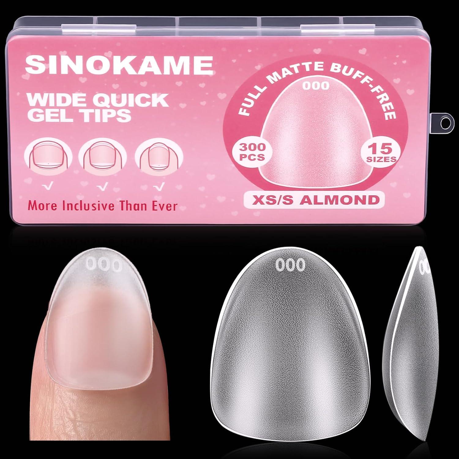 Consejos de Uñas de Gel Almendra Anchas SINOKAME XS 300 Piezas