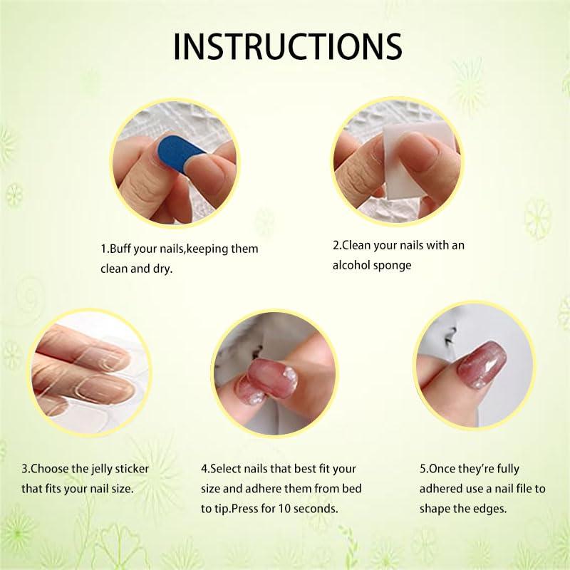 Uñas Postizas Cuadradas HUIYUNTIAN Bambú Verde 40 Piezas