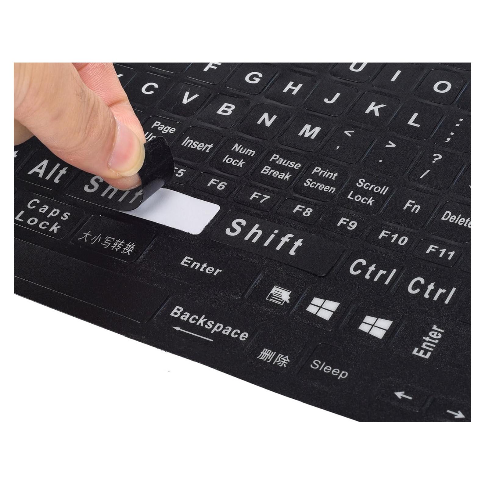 Etiquetas de Teclado en Inglés imComor - Letras Grandes Universales