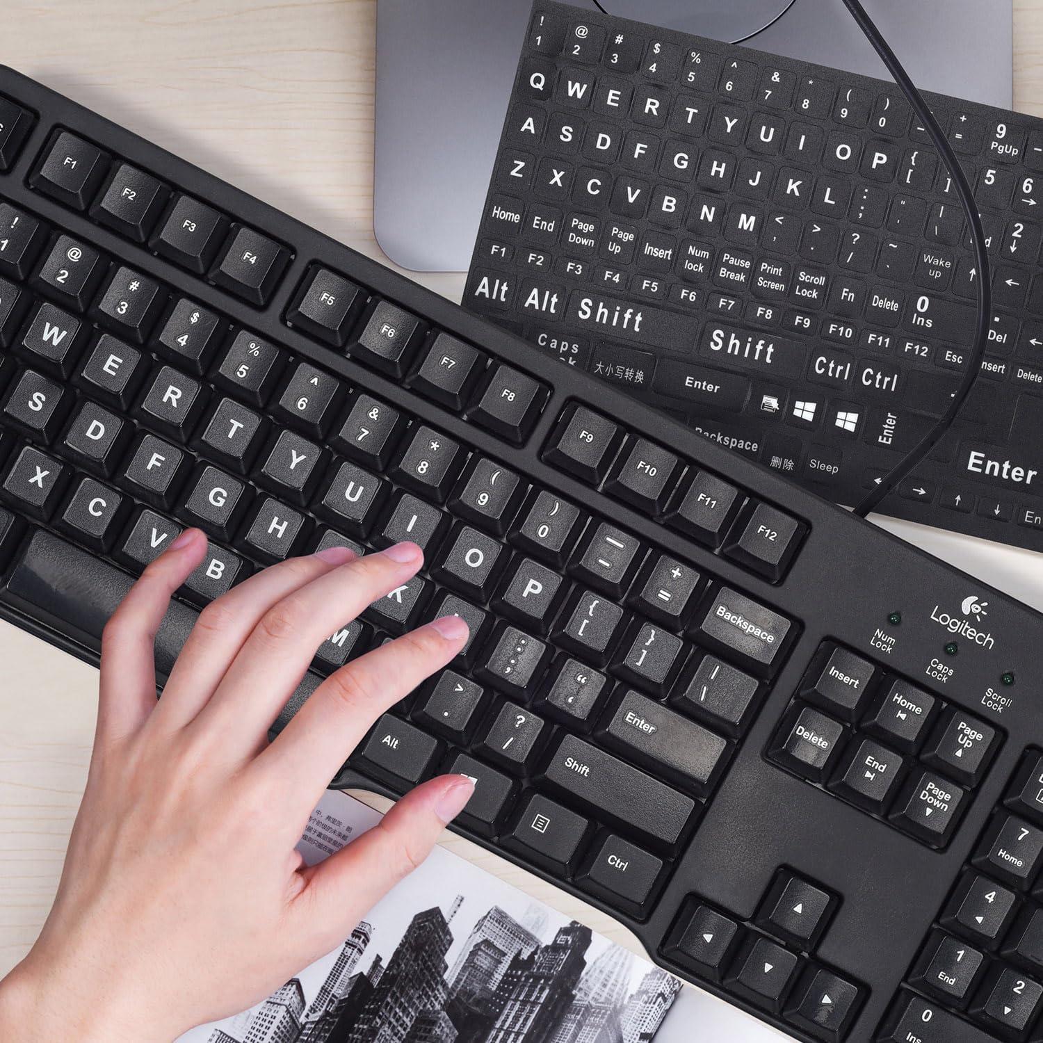 Etiquetas de Teclado en Inglés imComor - Letras Grandes Universales