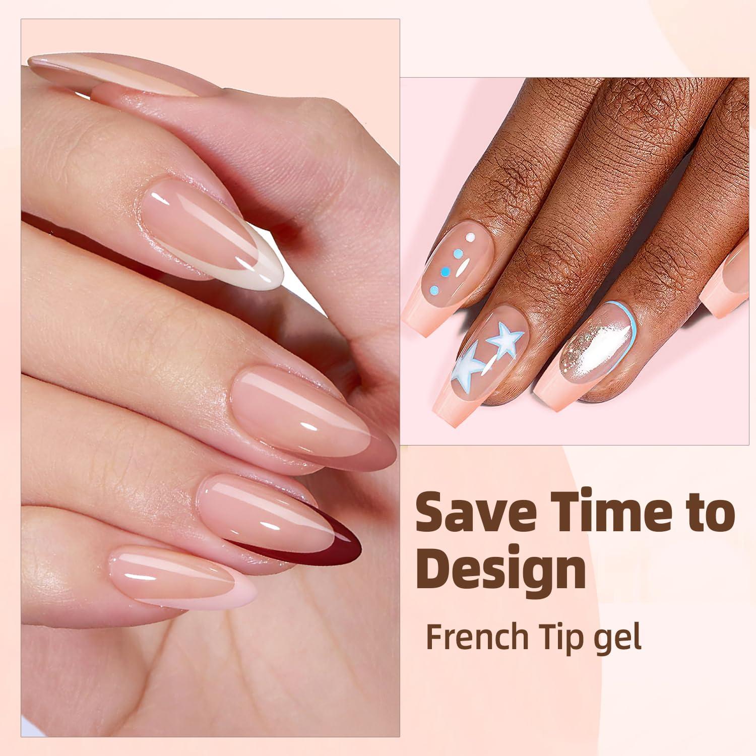 Consejos de Uñas Postizas Francesas CHANGAR 150Pcs Arcoíris