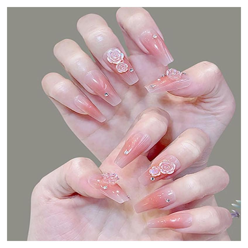 Uñas Postizas Camellia 24 Piezas Fáciles de Usar