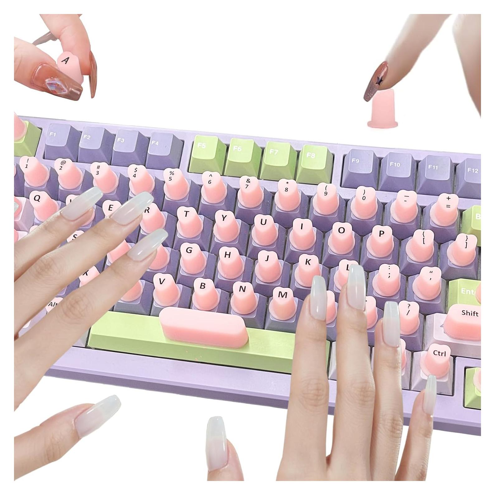 Calcomanías para Teclado Rosa Scorking 70 Pcs para Uñas Largas