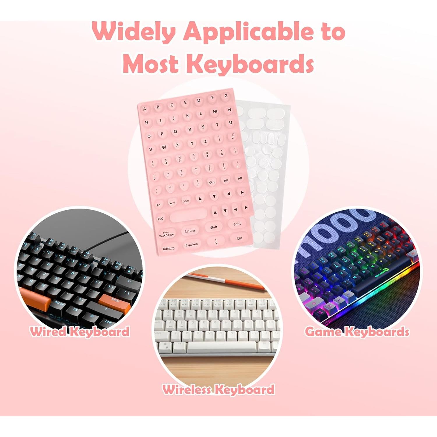 Calcomanías para Teclado Rosa Scorking 70 Pcs para Uñas Largas