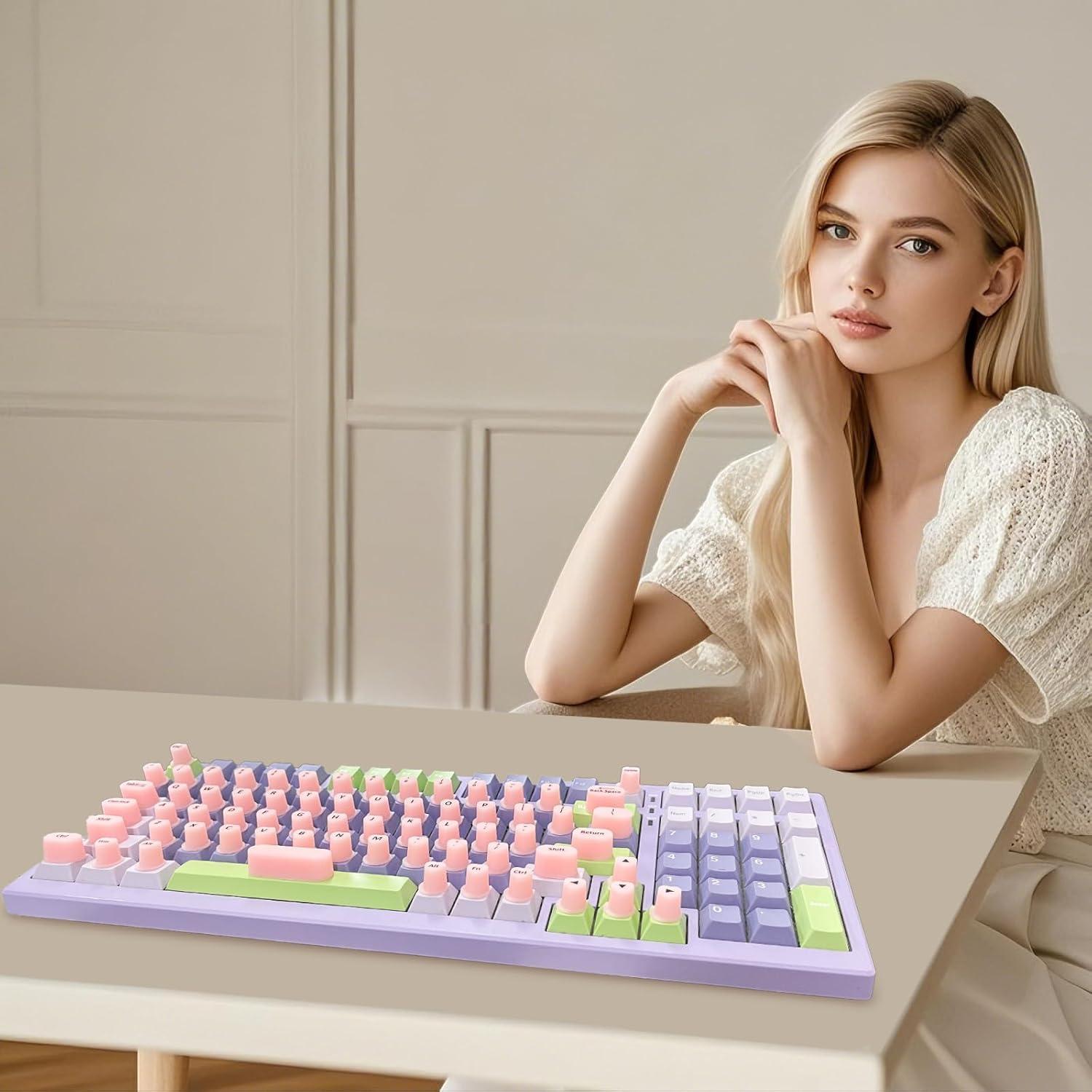 Calcomanías para Teclado Rosa Scorking 70 Pcs para Uñas Largas