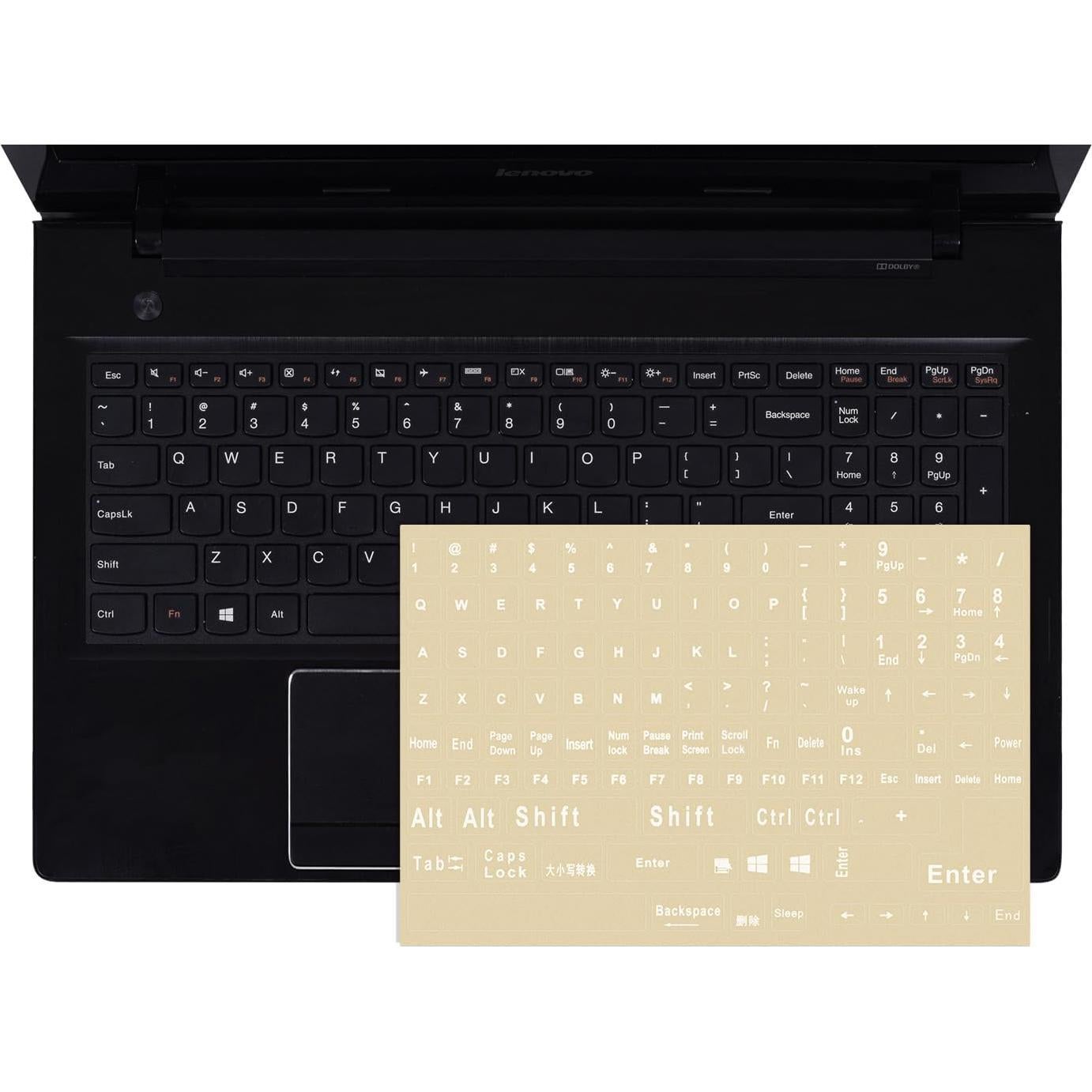 Etiquetas de Teclado en Inglés imComor para Laptop y PC