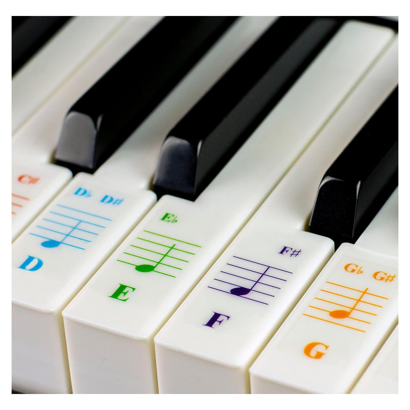 Etiquetas de Piano QMG Removibles para 88/76/61 Teclas