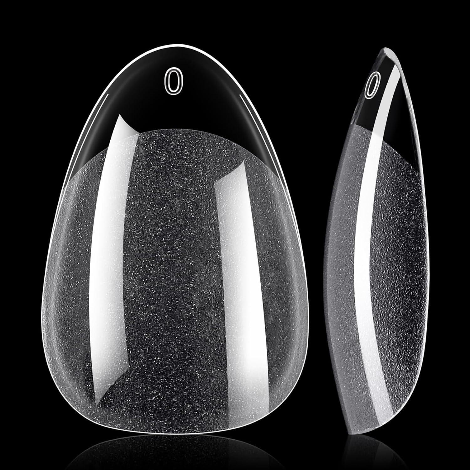 Tips de Uñas Falsas AILLSA Almendra Cortas 504pcs con Caja