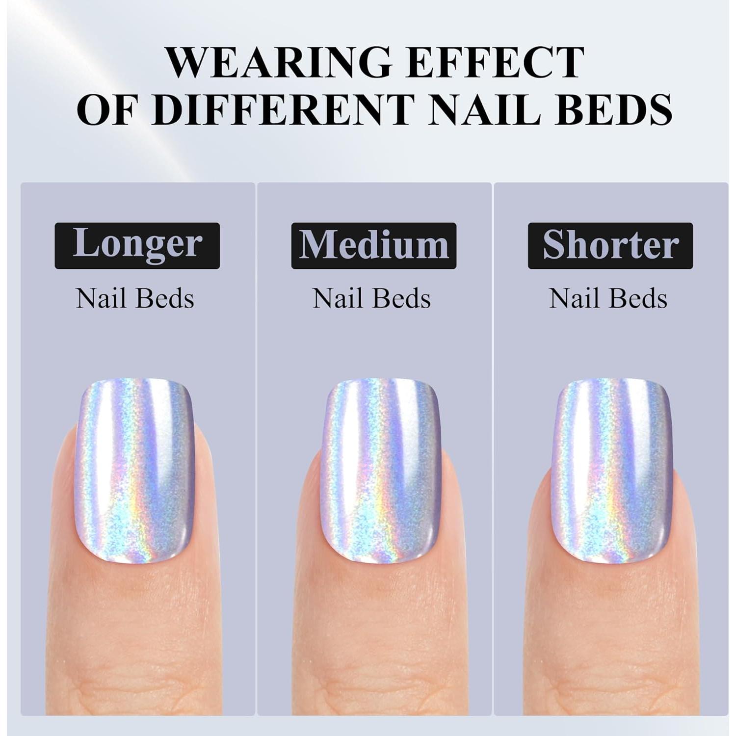 Uñas Postizas Cortas Jofay Fashion 160 Pcs Diseño Aurora