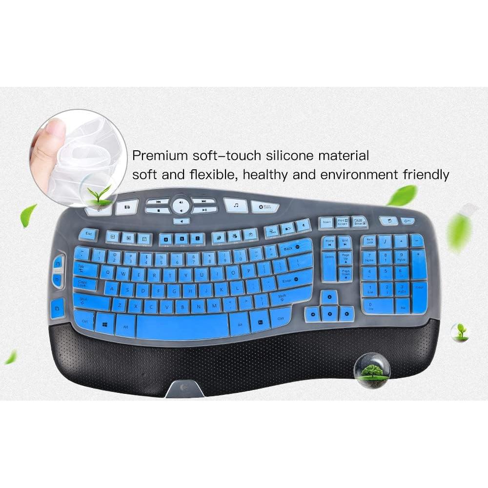 Cubierta de Teclado Logitech K350 MK550 MK570 Silicona Azul Ombre