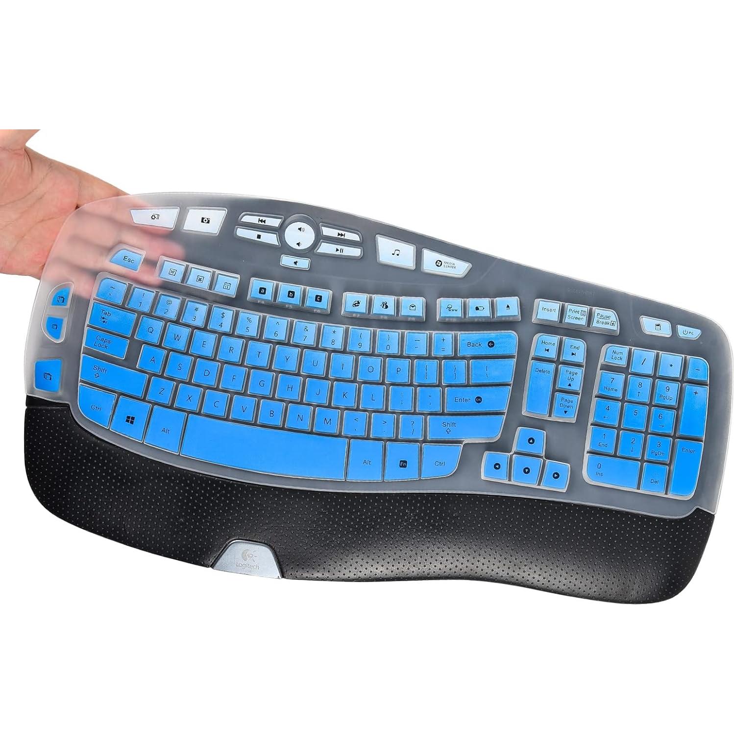 Cubierta de Teclado Logitech K350 MK550 MK570 Silicona Azul Ombre