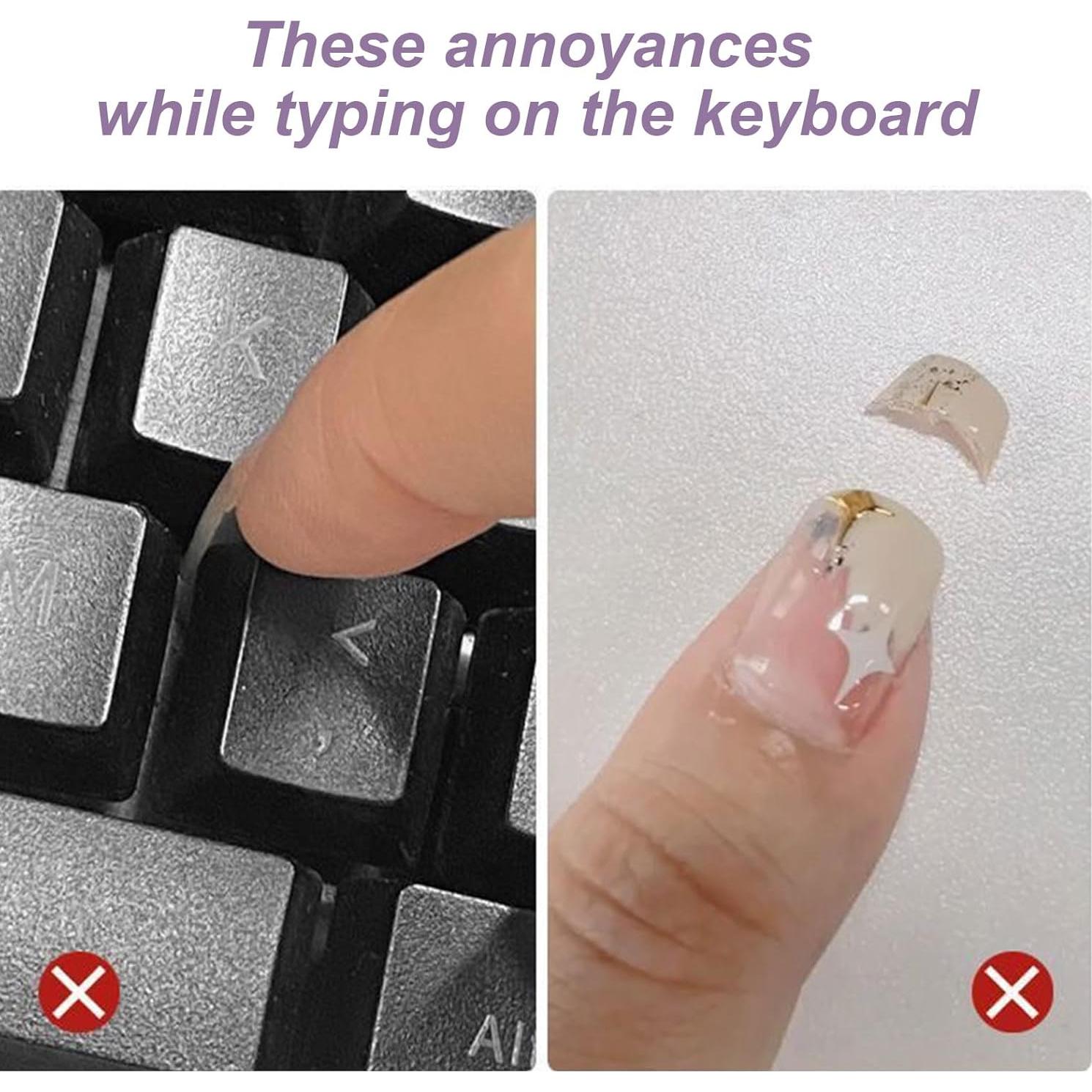 Pegatinas de Protección para Uñas Largas Neryourlly Plateadas 120 Piezas