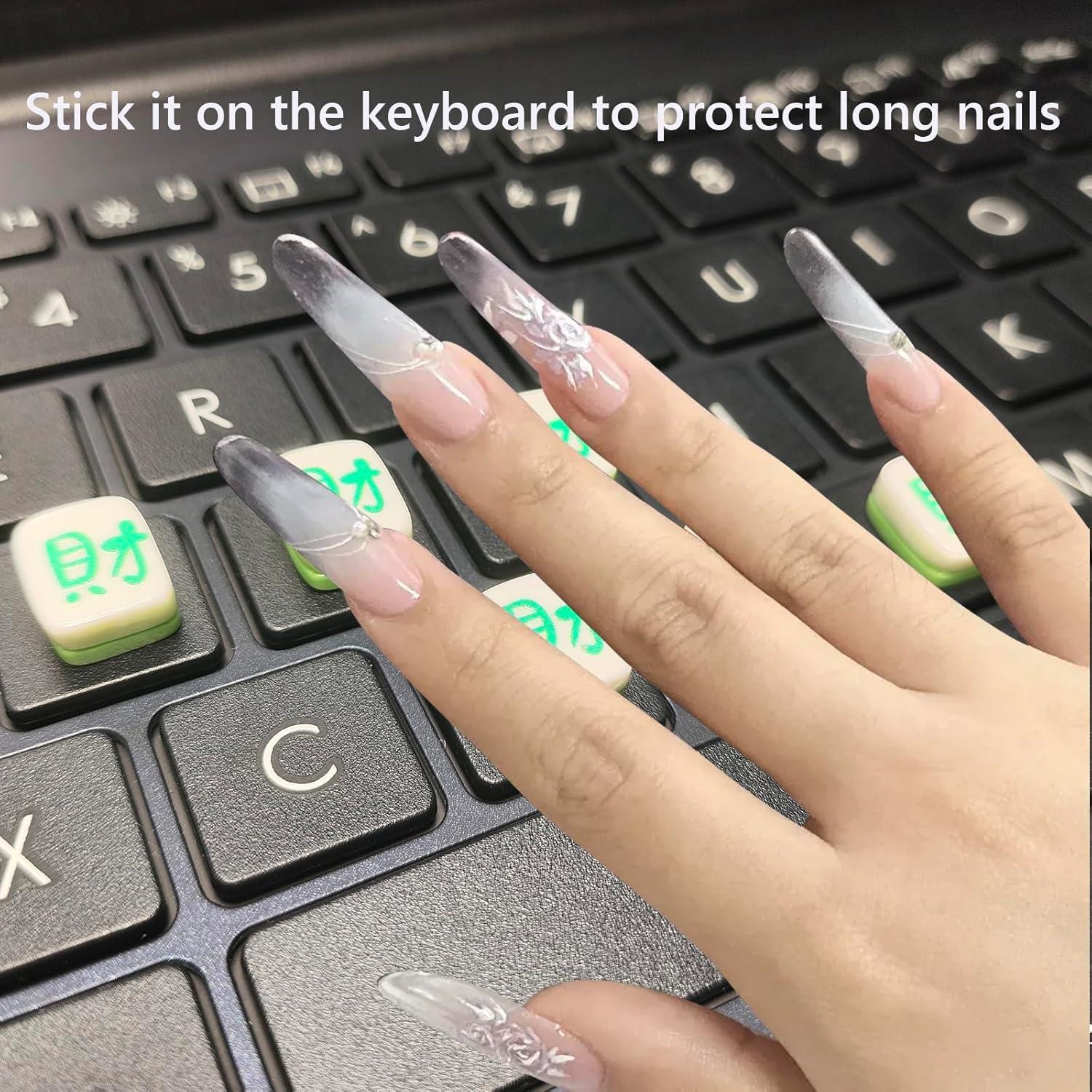 Calcomanías de Silicona para Teclado Difenleaf - Protección Uñas Largas