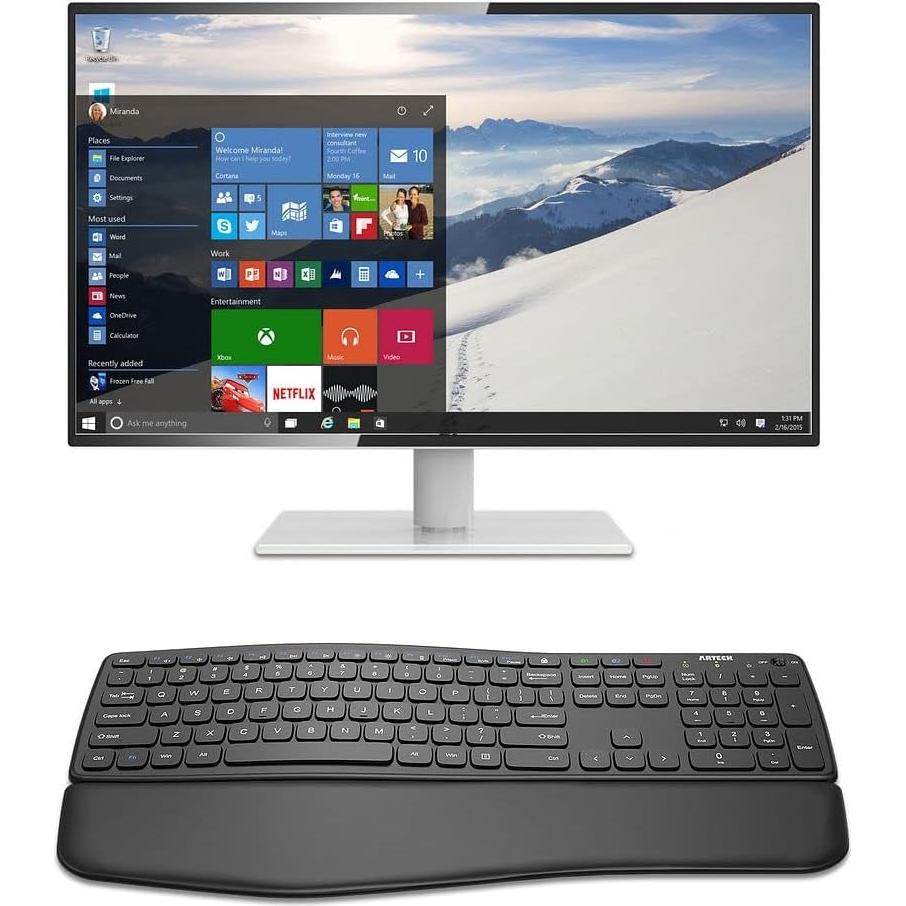 Teclado Inalámbrico Bluetooth Arteck Wave con Reposamanos