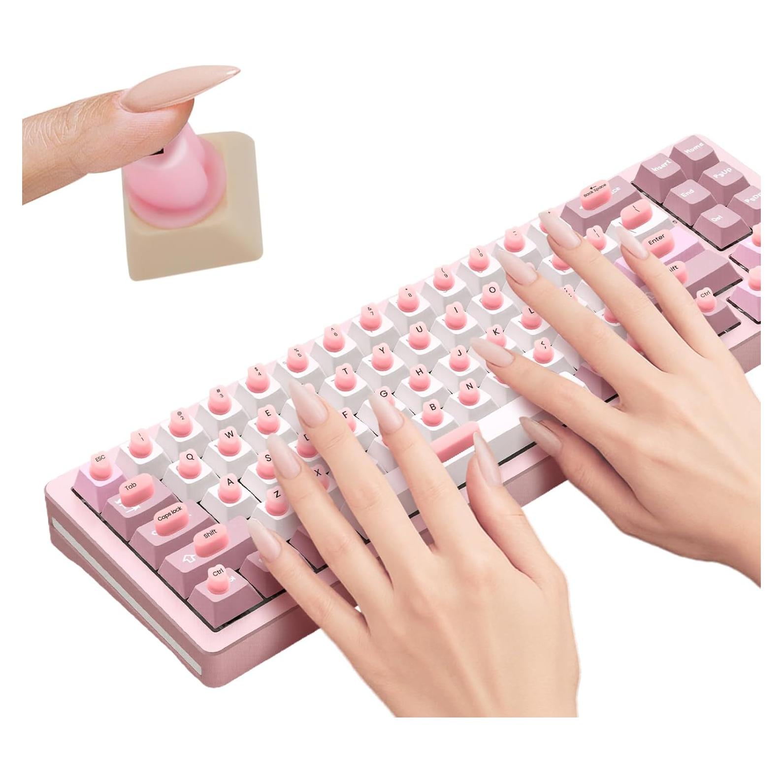 Calcomanías Elevadas para Teclado NiNiMay Rosa 70Pcs Silicona
