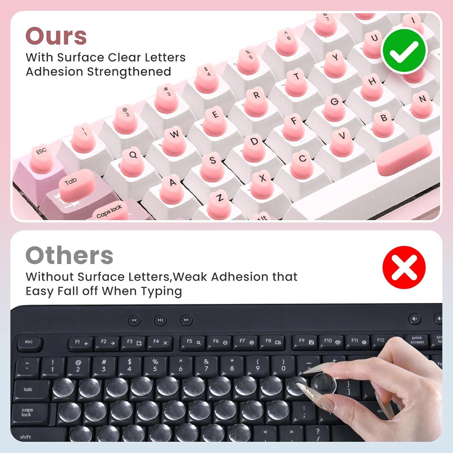 Calcomanías Elevadas para Teclado NiNiMay Rosa 70Pcs Silicona
