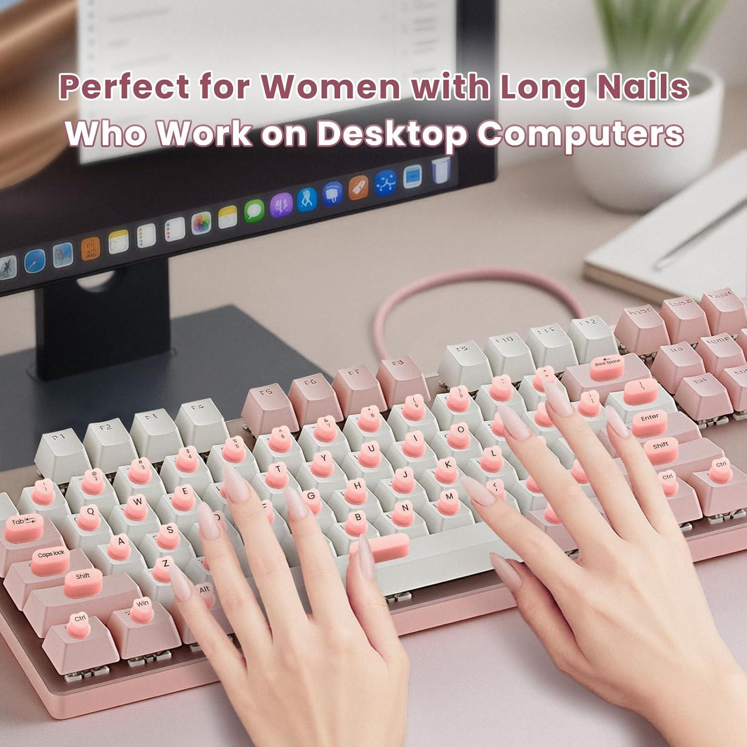 Calcomanías Elevadas para Teclado NiNiMay Rosa 70Pcs Silicona