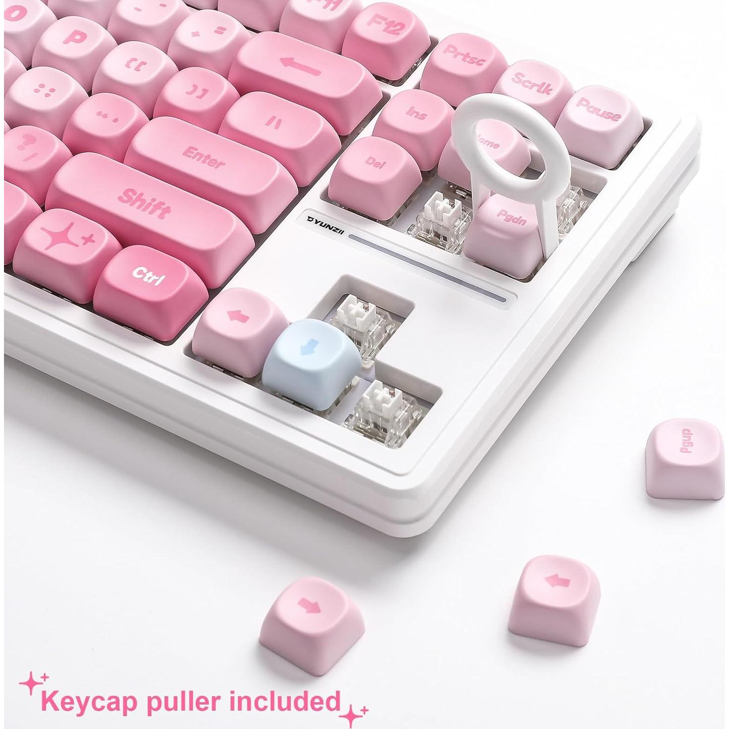 Conjunto de Teclas MOA YUNZII 140 PBT Rosa para Teclado Mecánico