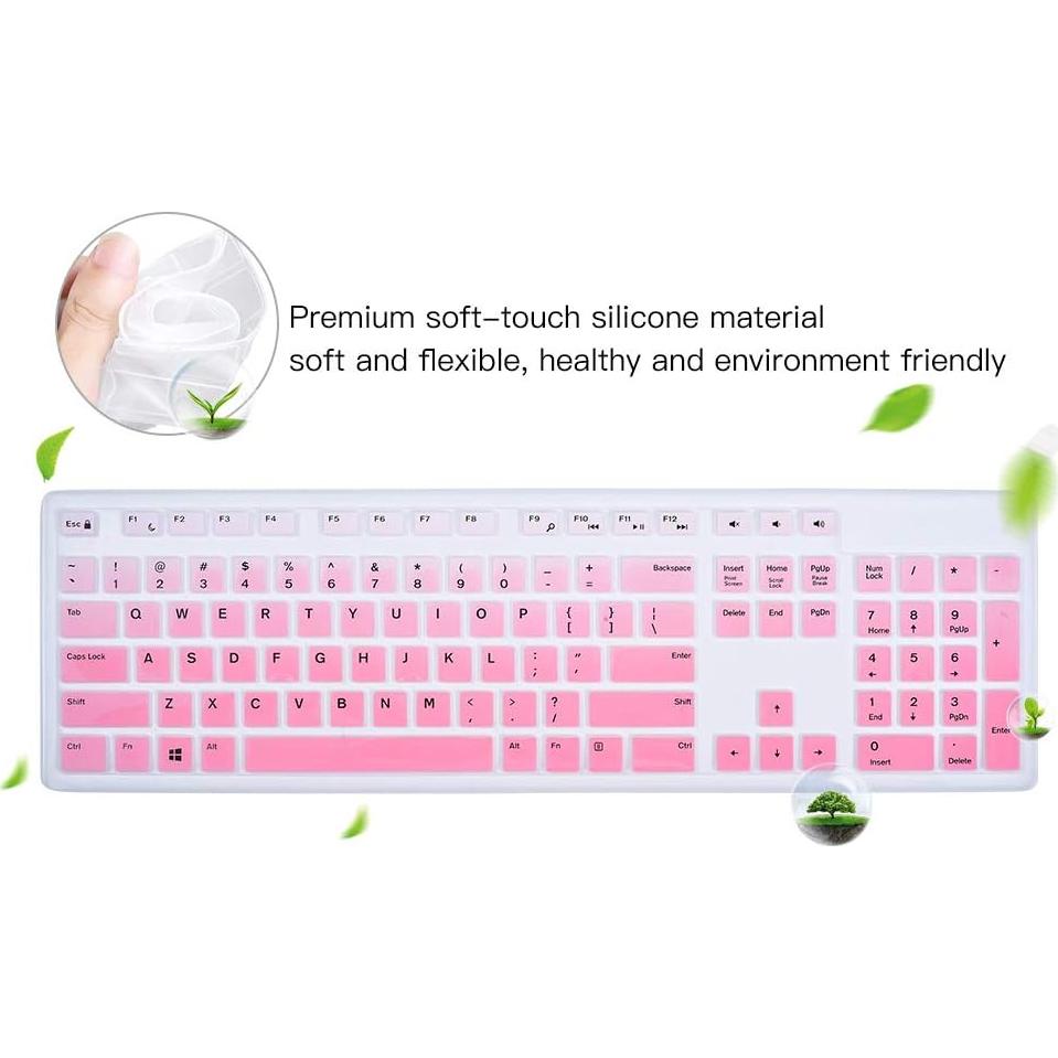 Cubierta de Teclado Silicona Rosa Ombre para Dell KB216 KM636
