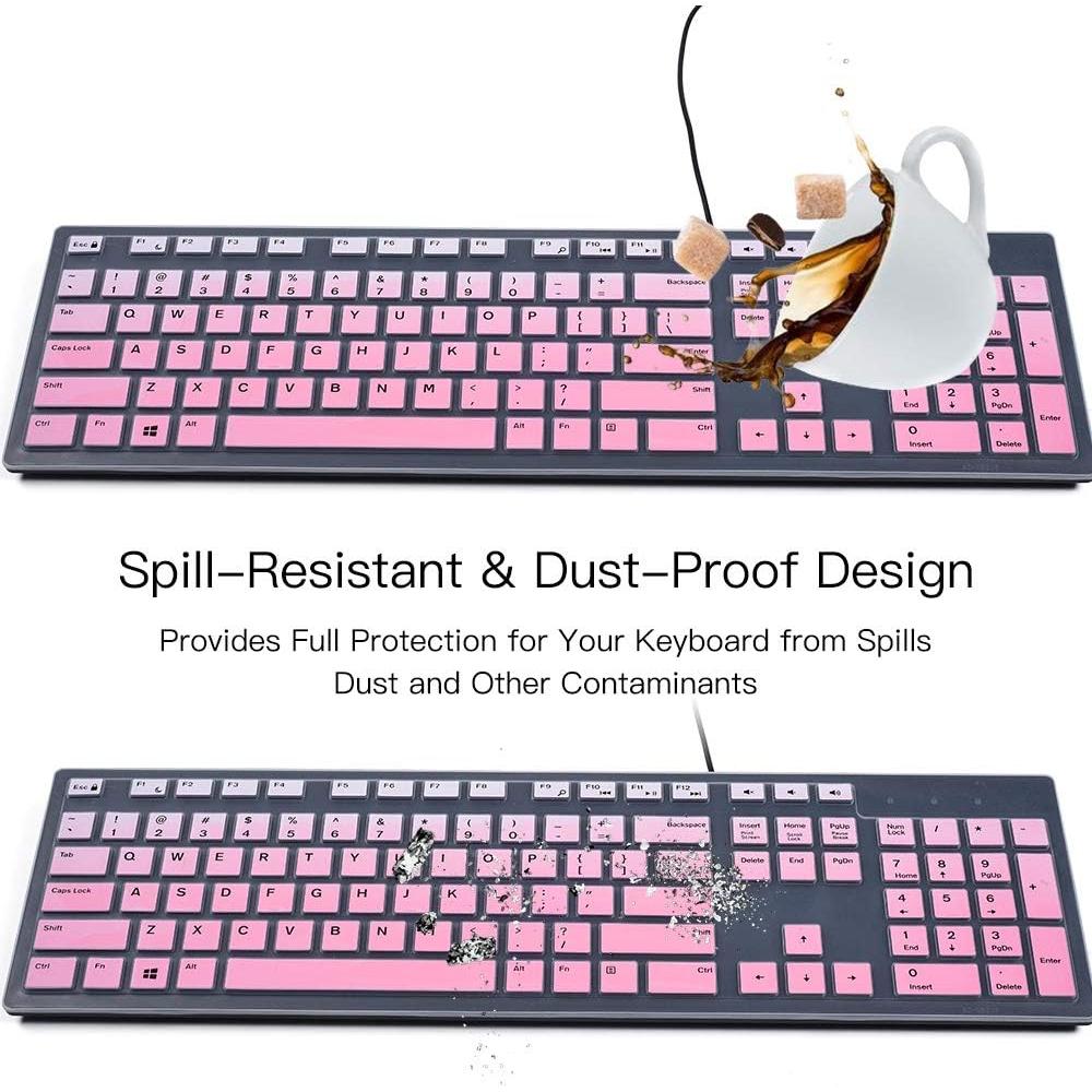 Cubierta de Teclado Silicona Rosa Ombre para Dell KB216 KM636