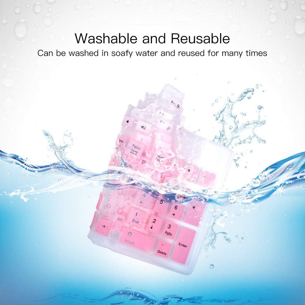 Cubierta de Teclado Silicona Rosa Ombre para Dell KB216 KM636