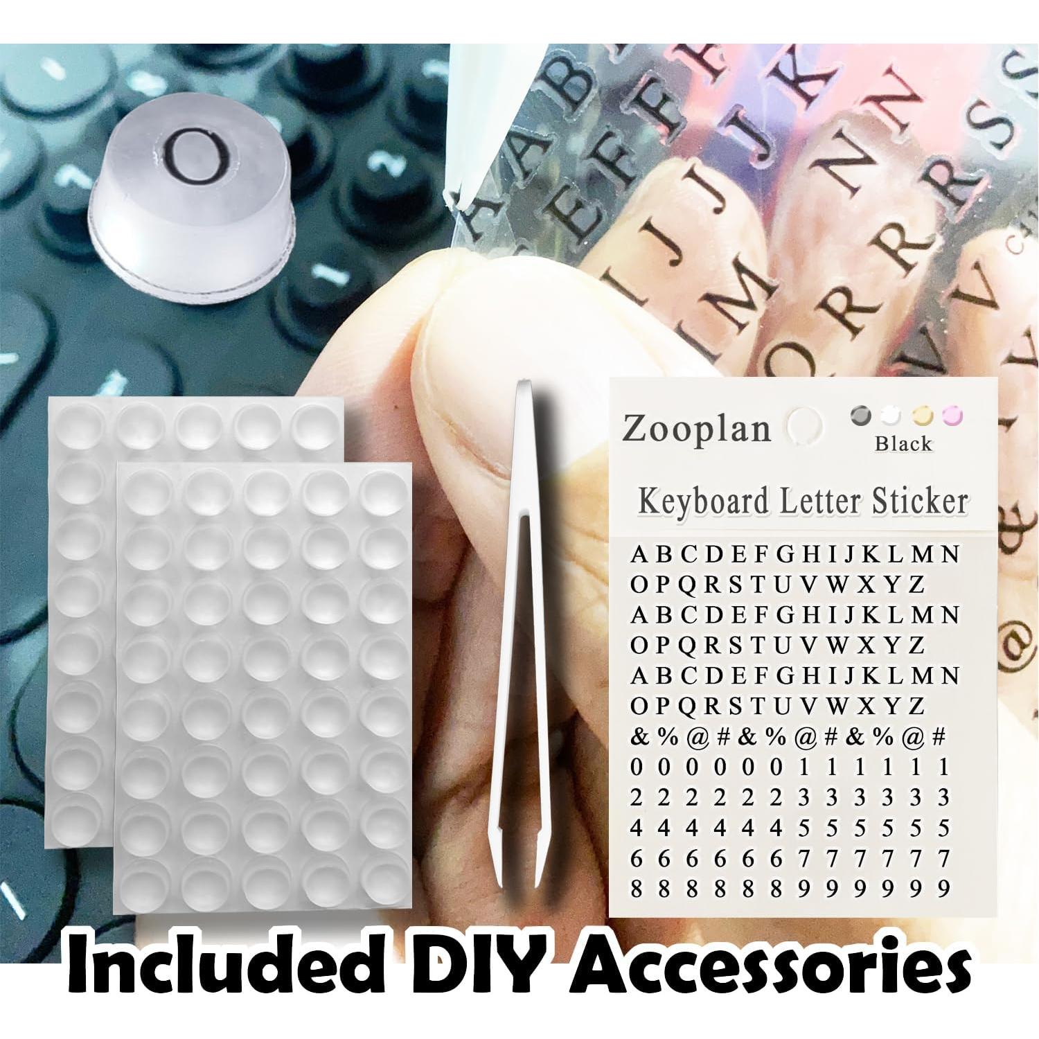 Pegatinas de Teclado Elevadas DIY Zooplan 80 Pcs Cilindro
