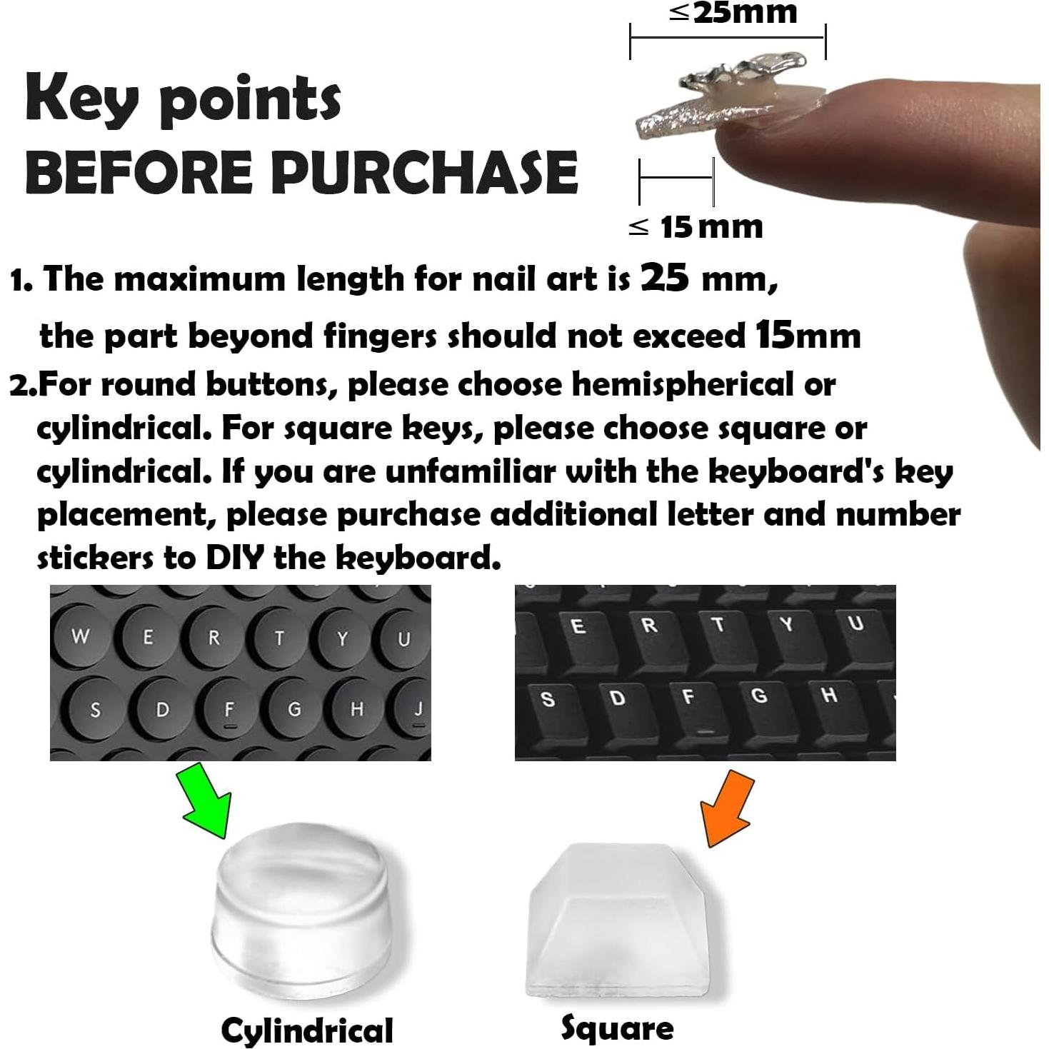 80 Calcomanías Elevadas para Teclado Ocdin - Letras DIY