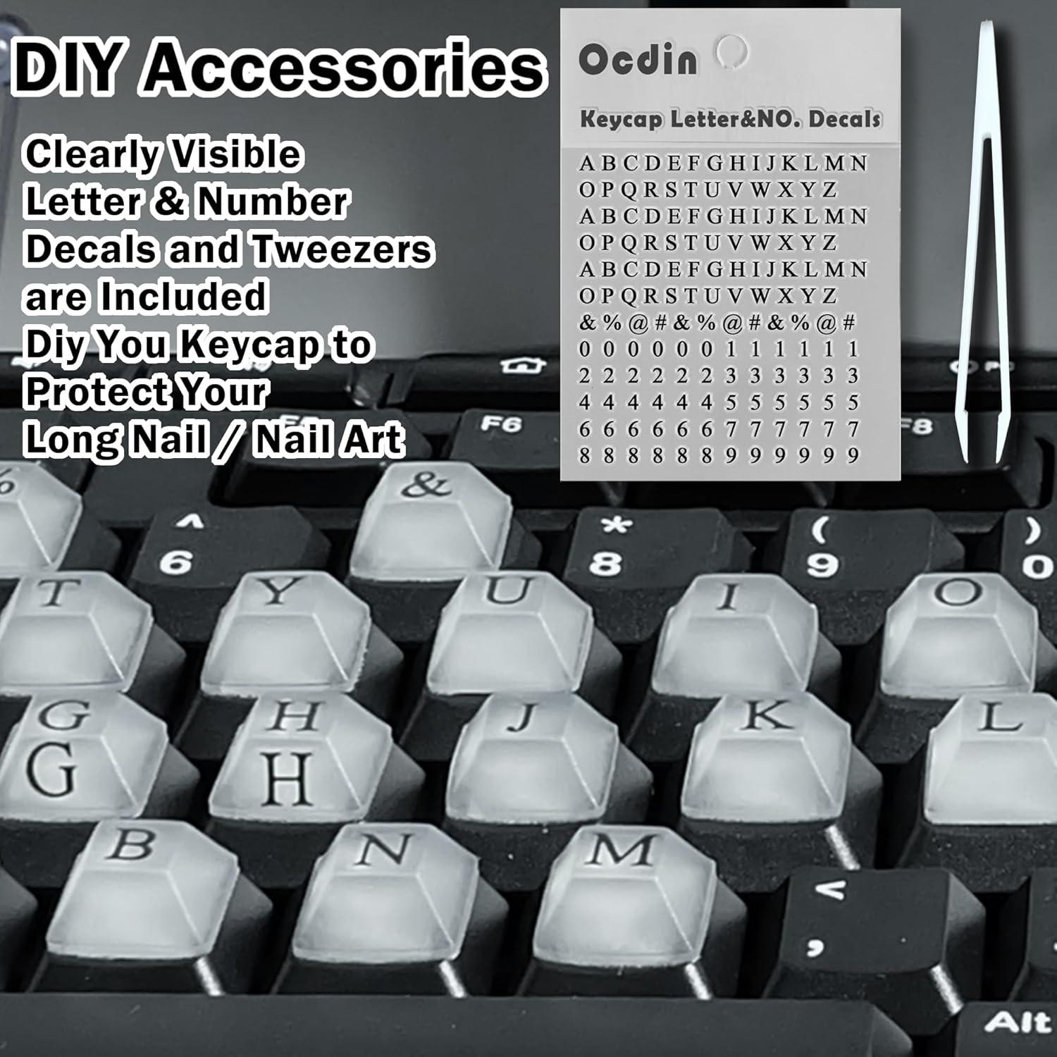 80 Calcomanías Elevadas para Teclado Ocdin - Letras DIY