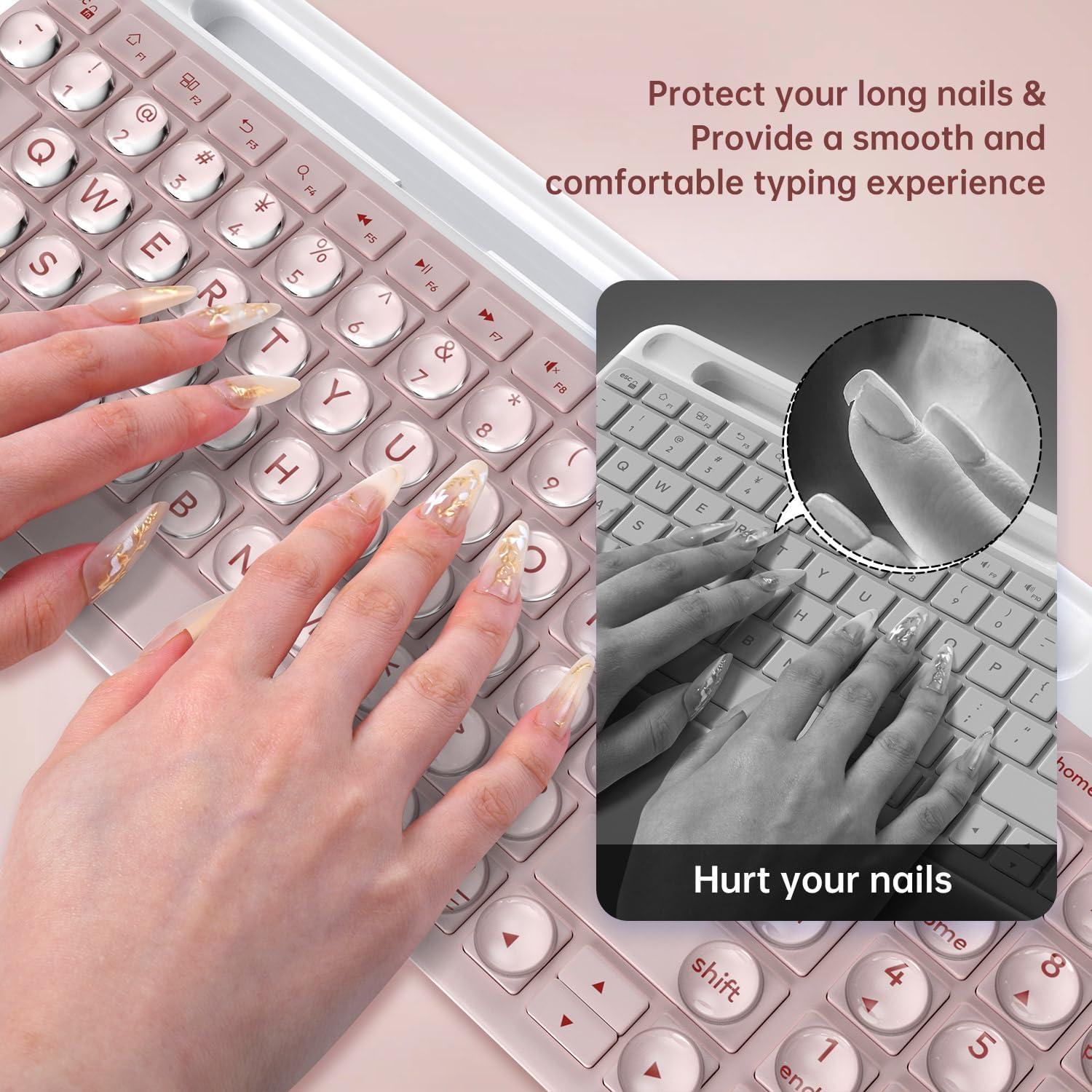 Calcomanías Transparentes para Teclado imComor 64PCS Uñas Largas