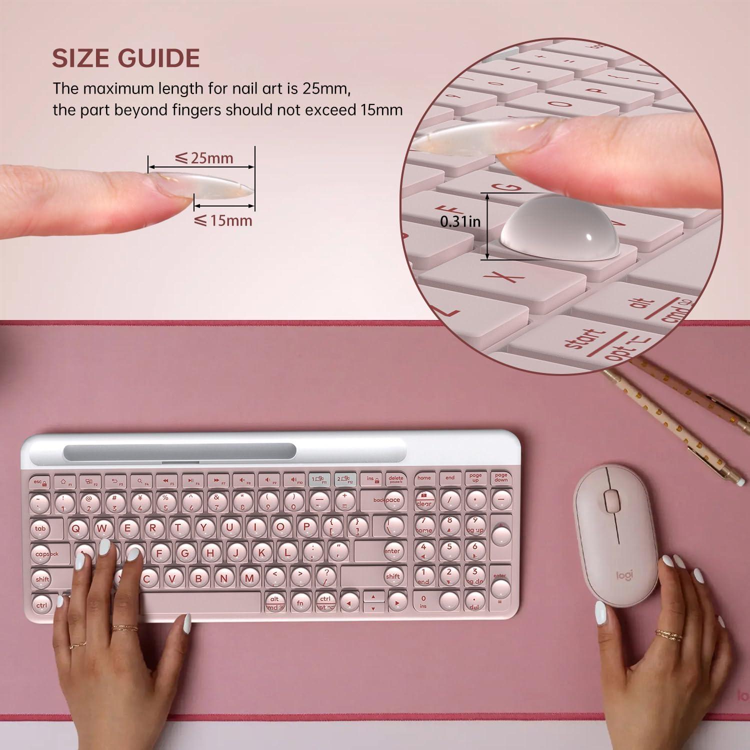 Calcomanías Transparentes para Teclado imComor 64PCS Uñas Largas