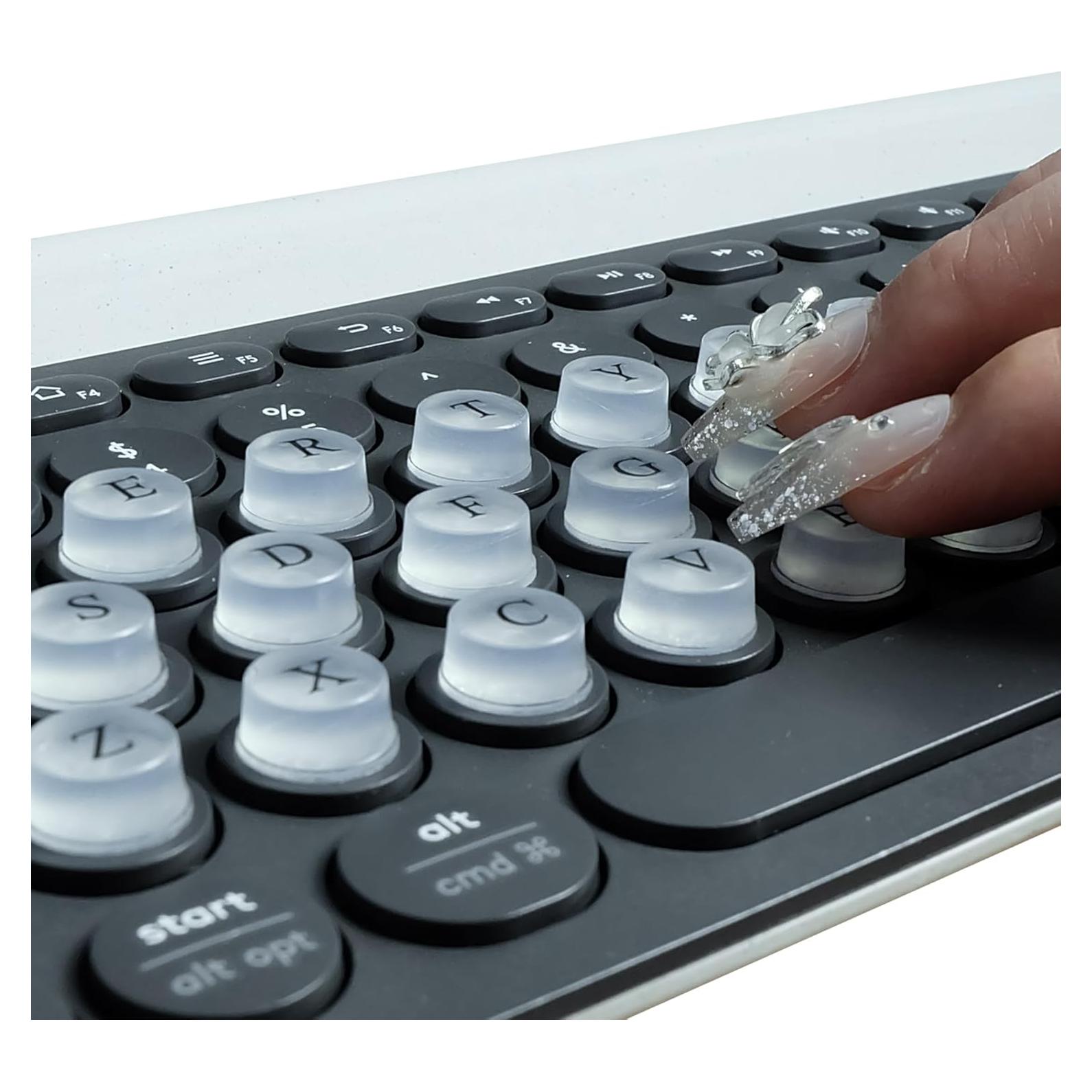 Etiquetas de Teclado Elevadas MERFUNTO 40 PCS Silicona Adhesiva