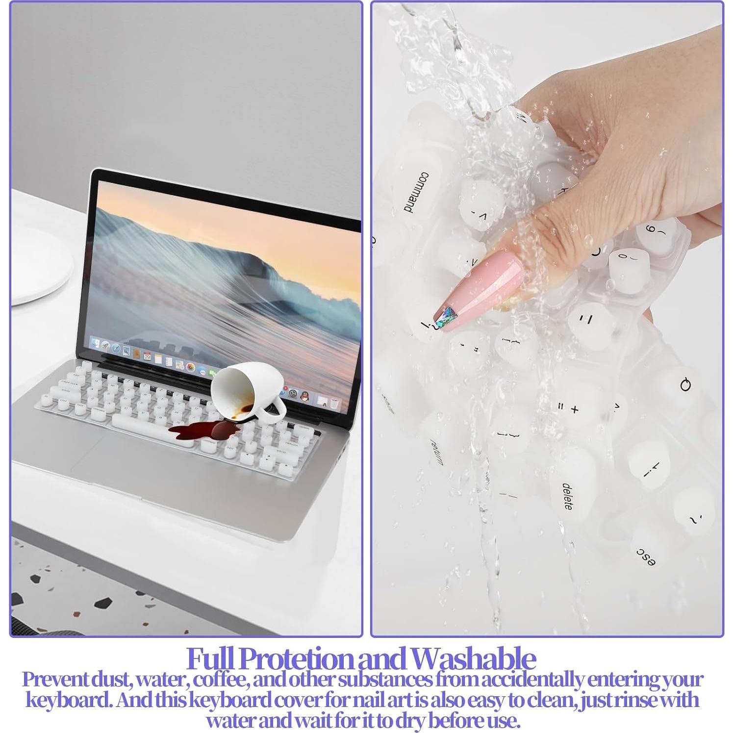 Cubierta de Teclado de Silicona para Uñas Largas DR.YYDF - MacBook Pro/Air