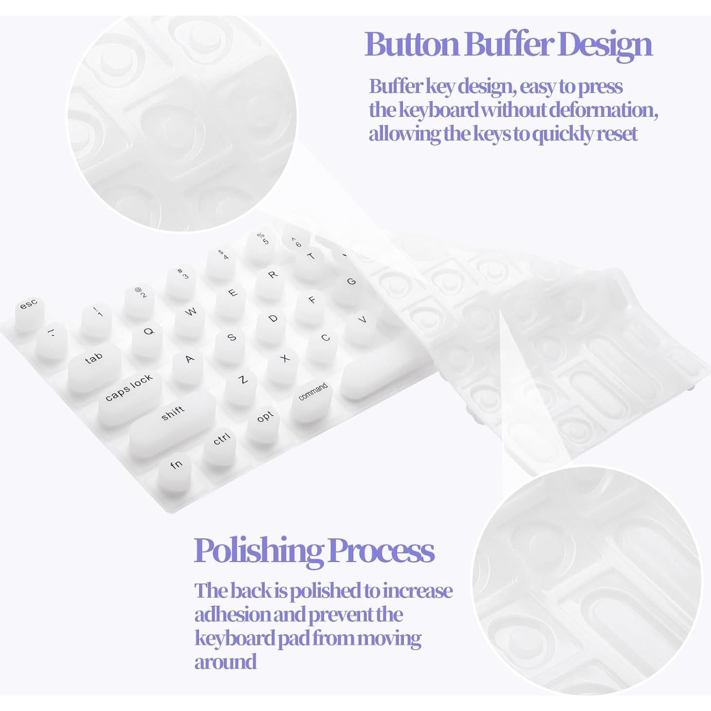 Cubierta de Teclado de Silicona para Uñas Largas DR.YYDF - MacBook Pro/Air