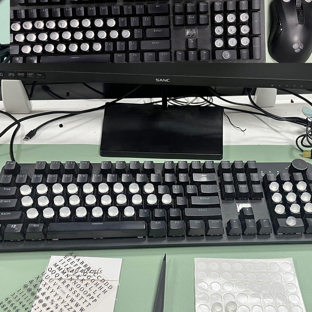Pegatinas de Teclado YLOIJO 80 PCS Silicona Autoadhesiva