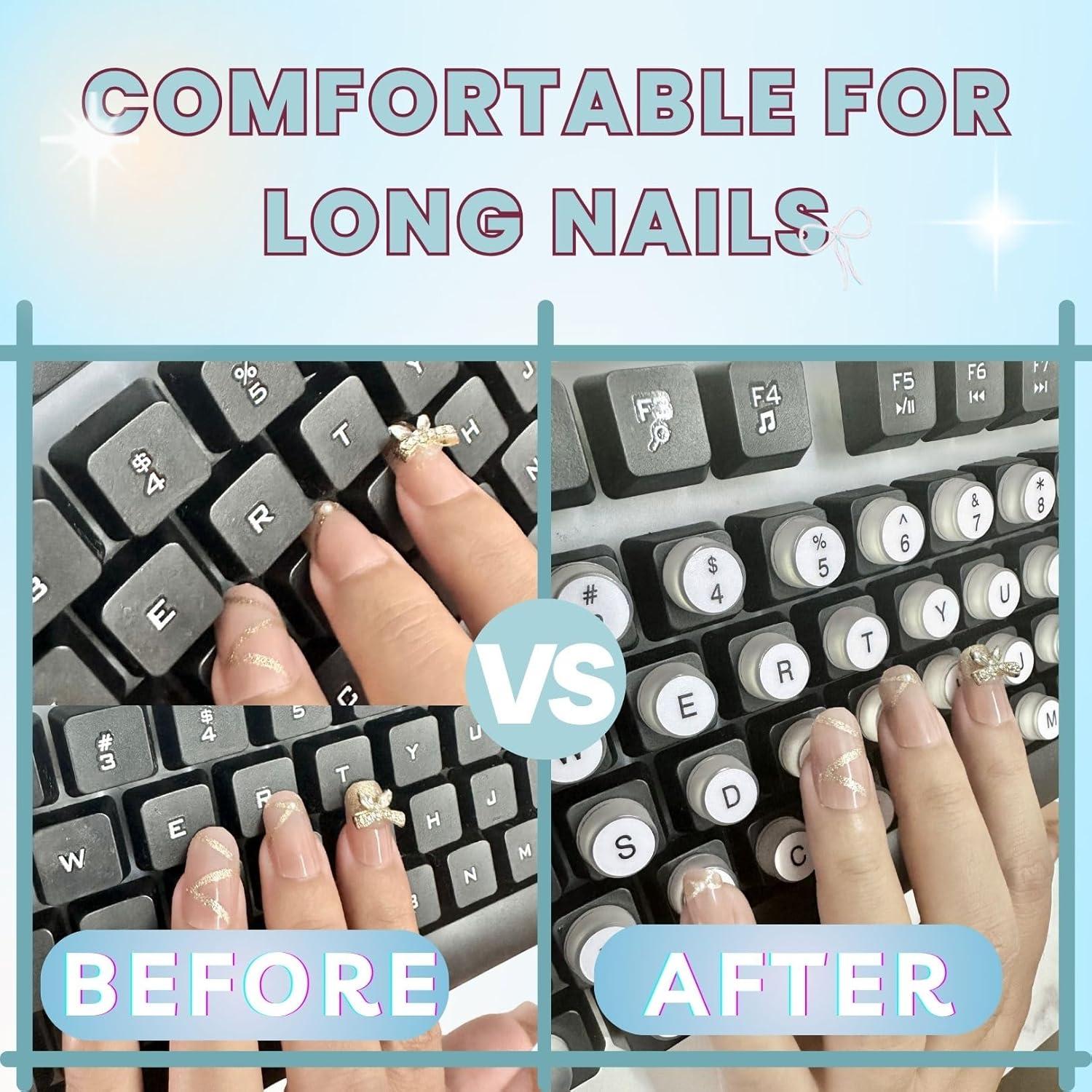 Burbujas de Teclado Silicona LikoSpark 72pcs para Uñas Largas